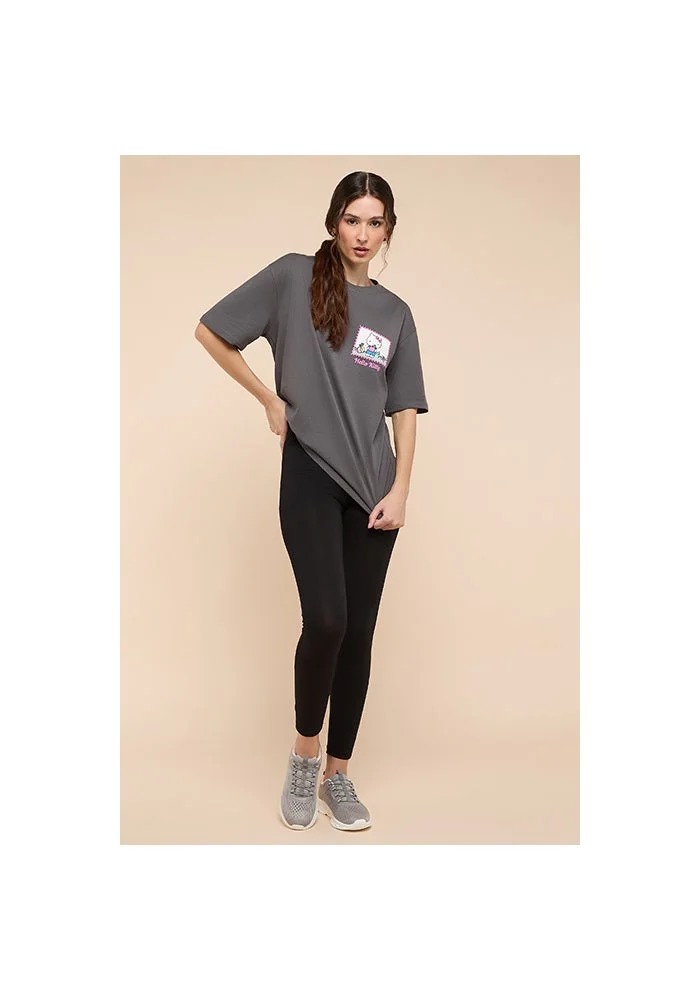 R&b Hello Kitty Printed T-Shirt with Crew Neck and Short Sleeves