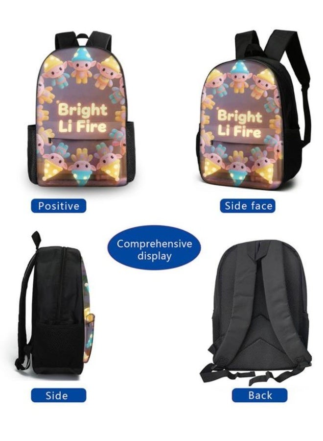Bright Li Fire Cartoon bag three-piece set, easy to deal with various occasions (available for students, children, friends on outings, mountain climbing, schooling, etc.) | Shoulders + handbags + stationery bags | Back to school season/festival gifts - 51 - Image 3