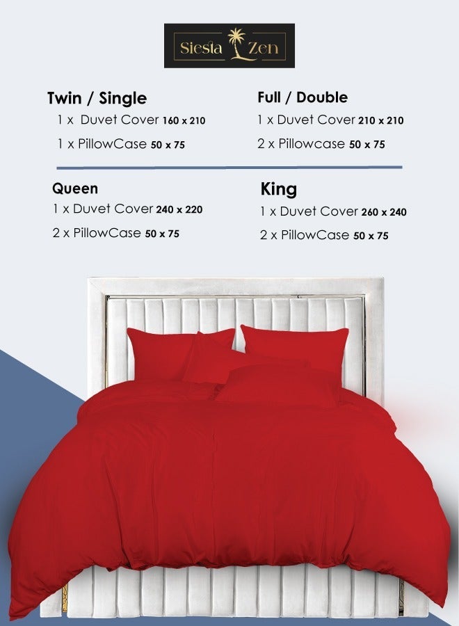 Siesta Zen Microfiber Duvet Cover Set 1 Cover 2 Pillowcases Ultra Soft WrinkleResistant Breathable Lightweight Button Closure Machine Washable Bedding Set - Image 5