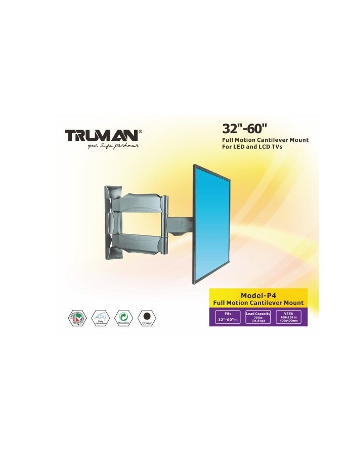 TRUMAN Truman TV Wall Mount P4 Movable 32-60 inch - Black  - Image 1