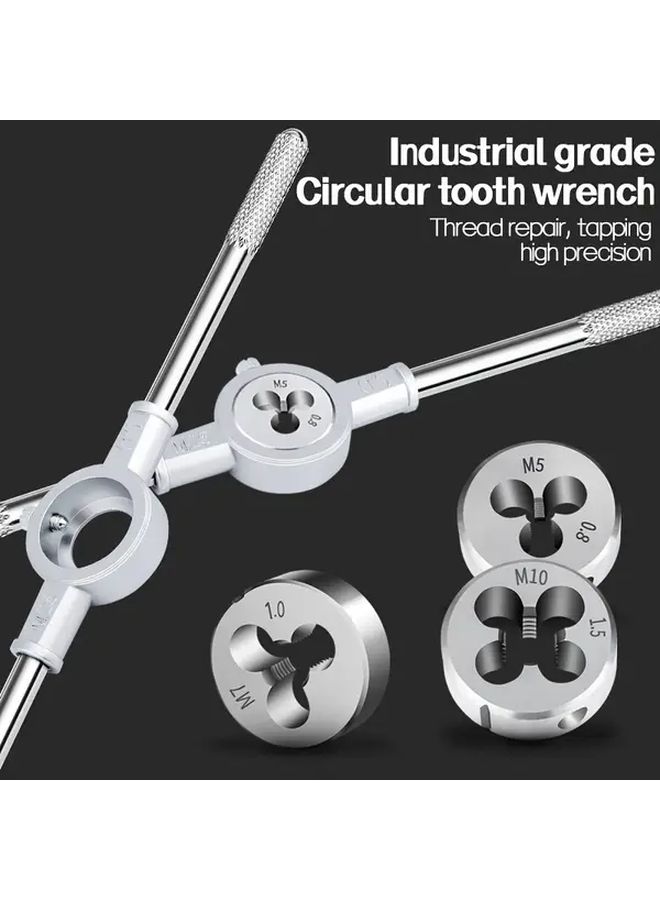 Heavy Duty Industrial Threaded Screw Wrench Set M3 M12 8pcs Spanner Plus 1pc Spanner Wrench Metric Tooth Spacing For Threading Tapping Repairing Precision Gripping Design Workshop Manufacturing Plumbing HVAC - Image 1