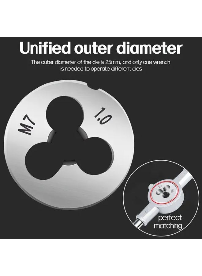 Heavy Duty Industrial Threaded Screw Wrench Set M3 M12 8pcs Spanner Plus 1pc Spanner Wrench Metric Tooth Spacing For Threading Tapping Repairing Precision Gripping Design Workshop Manufacturing Plumbing HVAC - Image 5