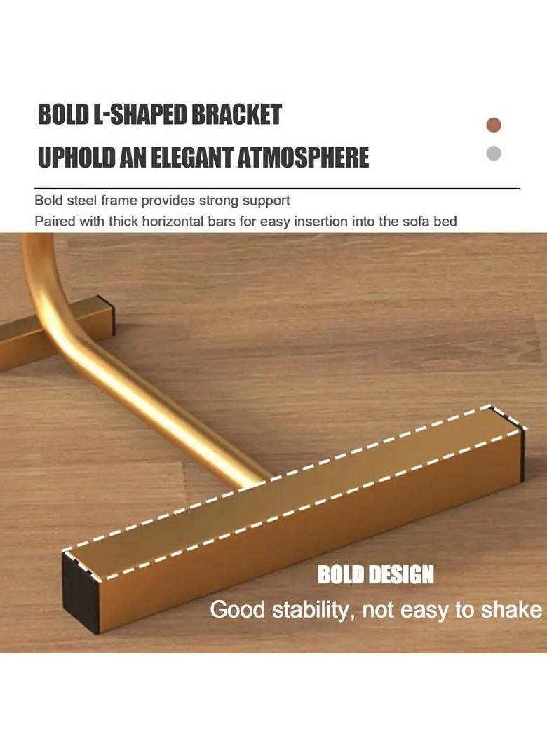 طاولة جانبية للأريكة على شكل حرف C، طاولة منزلقة أسفل الأريكة، طاولات جانبية للأريكة لغرفة المعيشة، غرفة النوم، الحمام، طاولة قهوة ووجبات خفيفة ريفية، طاولة كمبيوتر محمول بيضاوية، إطارات معدنية سهلة التجميع - Image 4