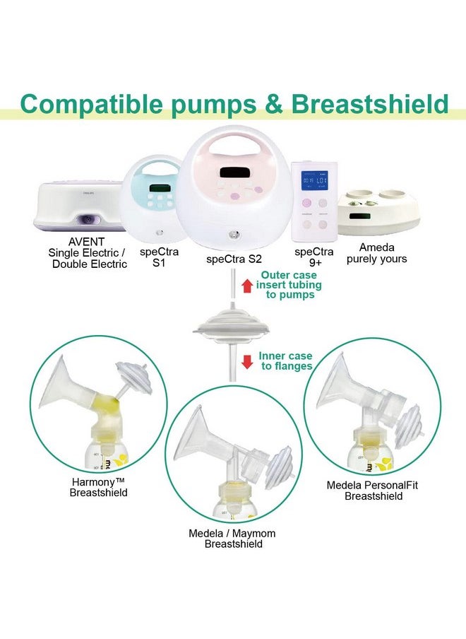 Maymom Maymom Backflow Protector, Long Stem, Compatible with Spectra S1, S2 and 9 Pumps, Compatible with Medela Flanges and Medela Parts; 2pc  - Image 2