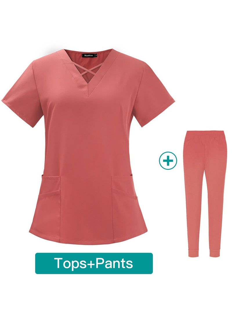 KUYING New V-neck Split Style Medical Work Uniform  - Image 1