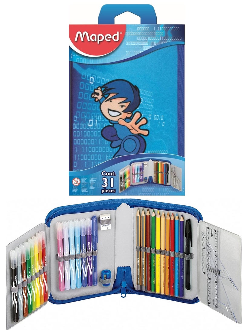 Maped 31-Piece Colouring Set With Case Karate Design - Image 1
