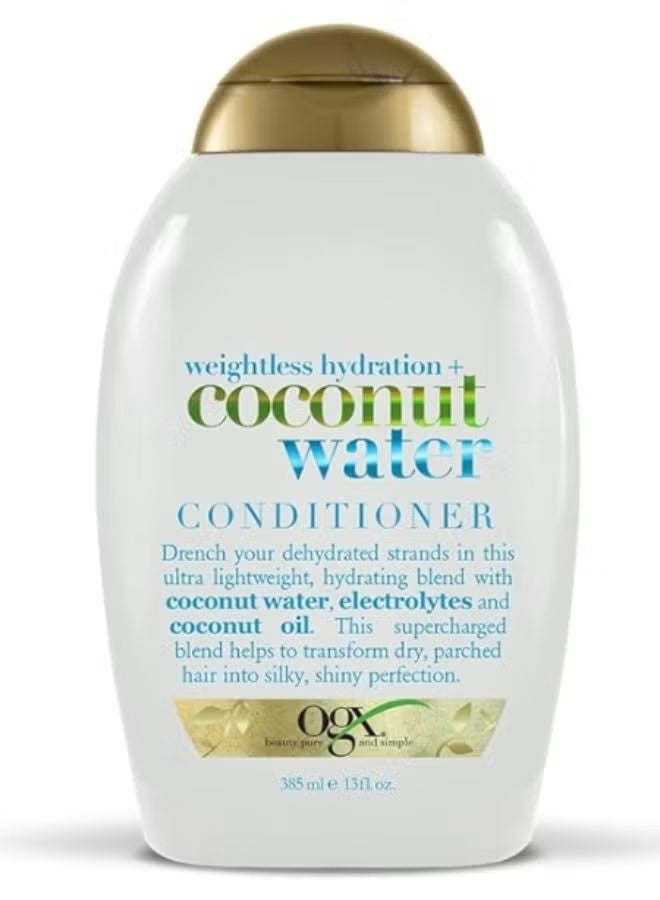OGX Weightless Hydration Coconut Water Conditioner (385ml) - Image 1
