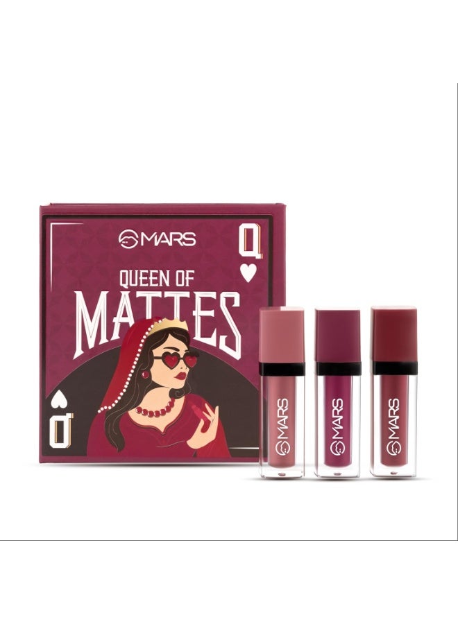 MARS Queen of Mattes Liquid Lipsticks Box Set of 3 (13.5 ml) (PLUMS & MAROONS) | Smudgeproof & Transferproof | Intense Pigmentation Long-Lasting Wear | Customizable Colors | Matte Finish - Image 3