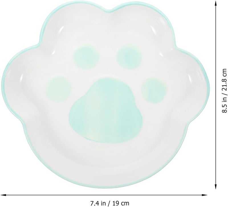 GALPADA Ceramic Cat Paw Bowl 9-inch Tilted Indoor Pet Feeding Bowl Non-Spill Raised Cat Food Feeder - Image 2