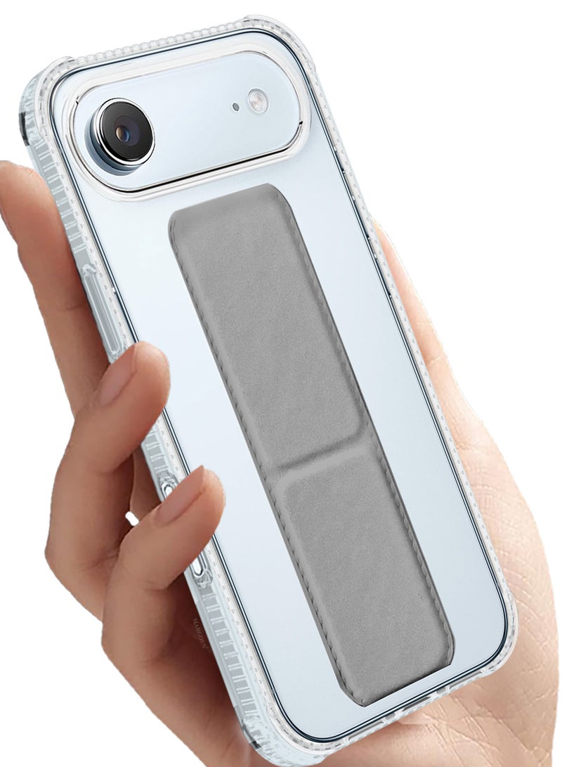 CATANES Finger Grip Clear Case Cover for iPhone 17 Air- Kickstand Car Magnetic Holder Multi-function Protective Two-in-one Case - Grey - Image 2