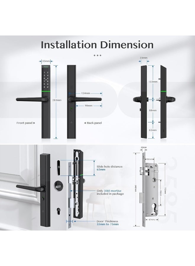ROBUSTLINE Electronic Smart Door Lock For Wooden Door With 5 Functions - Image 3