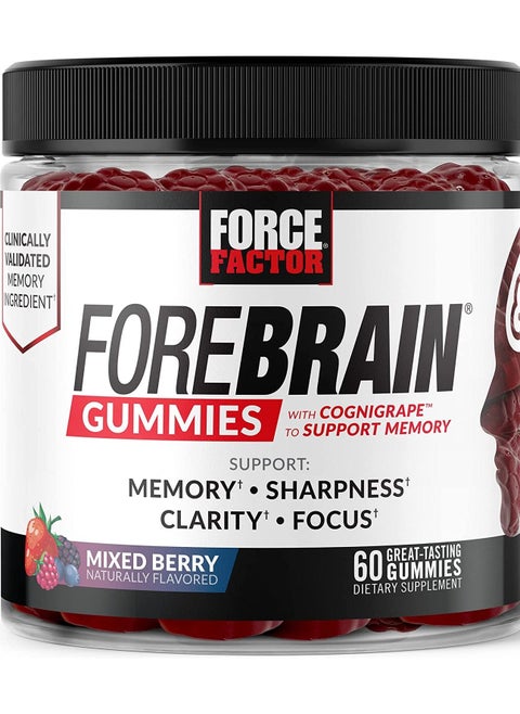 Force Factor Forebrain Gummies Nootropic Brain Support Supplement for Memory and Focus Mixed Berry