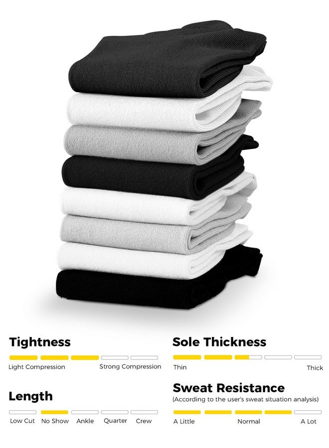 Buauty No Show Socks Womens Mens Ladies Ankle Short Athletic Workout Gym Running Clothes Thick Low Cut Invisible Boat Liner Black White Thin Cotton Footies Socks Non Slip Size 7 9 13 Flat Socks Hosiery Bulk - Image 2