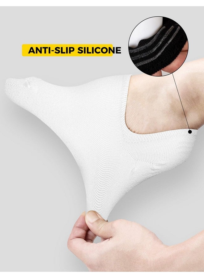 Buauty No Show Socks Womens Mens Ladies Ankle Short Athletic Workout Gym Running Clothes Thick Low Cut Invisible Boat Liner Black White Thin Cotton Footies Socks Non Slip Size 7 9 13 Flat Socks Hosiery Bulk - Image 5