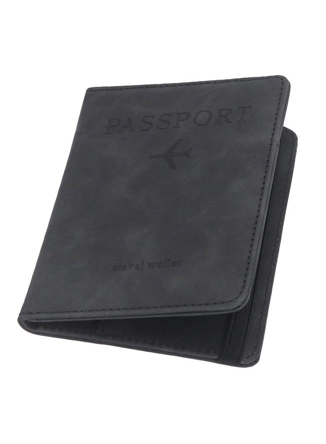ILIYAH Passport Holder PU Leather RFID Blocking Passport Cover Travel Wallet Case with Card Slot & Elastic Strap Passport Covers（Black） - Image 1
