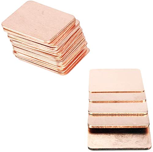 Easycargo 40pcs 6 Sizes 20mm Copper Pad Shim Thermal Assortment Kit, Pure Copper Heatsink C1100, Low Profile Thermal Plate Cooler for Cooling CPU GPU VGA RAM VRM VRAM PS5 SSD NVMe M.2 2280 2242 2230 - Image 2