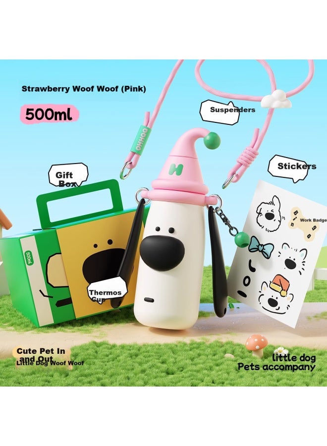 Ohhaa Insulated Cup With Straw, Popular High-Value And Cute Puppy Design, 316 Stainless Steel Cold-Keeping Children'S Student Portable Water Cup - Image 1