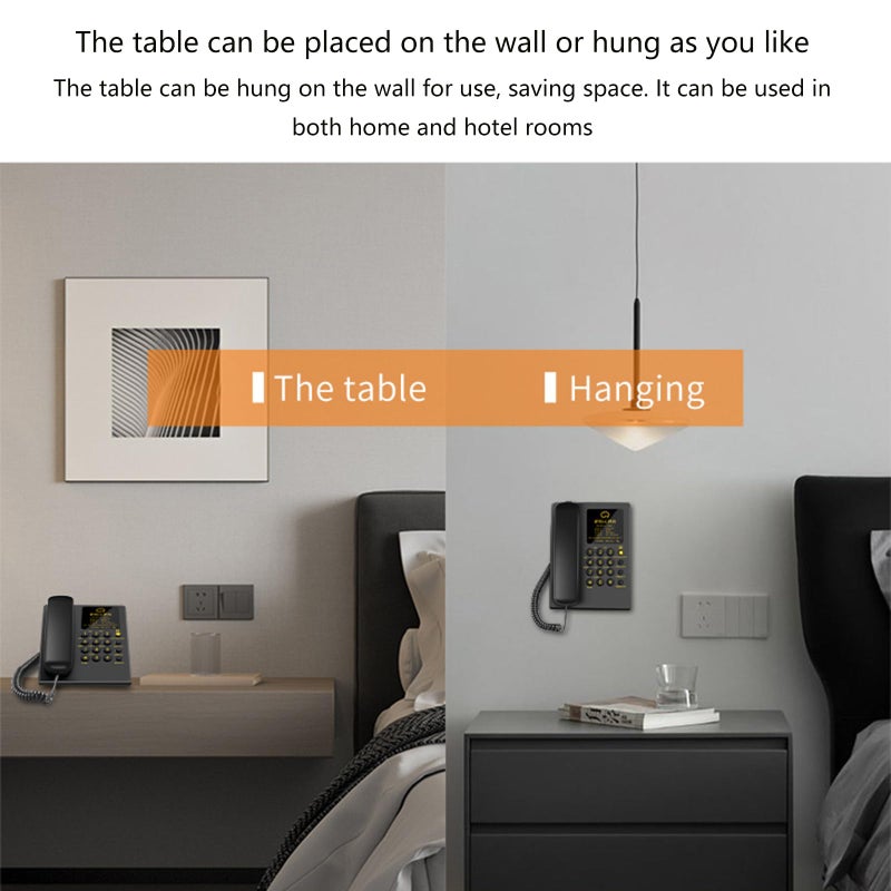 Black Corded Landline Telephone With Large Buttons Clear Voice Desk Wall Mount For Senior Home Use - Image 3