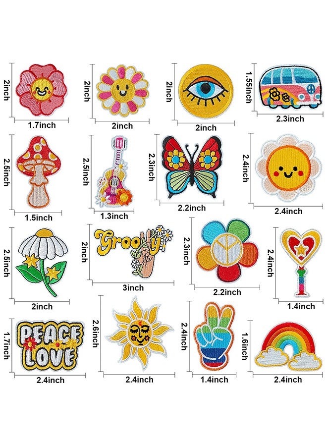 Peachjoy Colorful Vintage Style Iron on Patches, Embroidered Iron/Sew Patches, Cute Applique Patches for Clothing, Jackets, Hats, Backpacks, Jeans  - Image 3