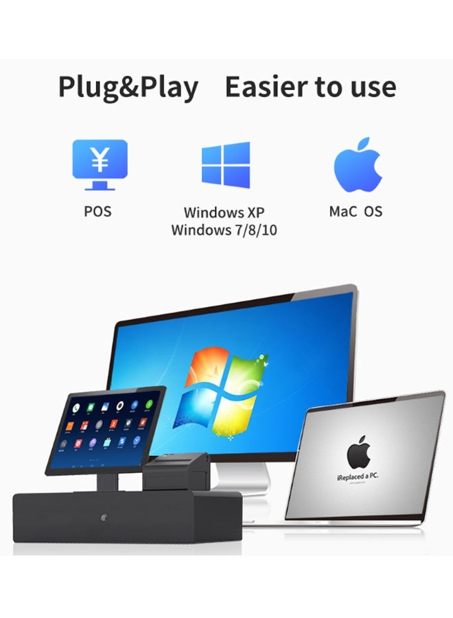 Wireless & Bluetooth QR Barcode Scanner 21W Image Barcode Reader, Handheld  2D Scanner Plug-and-Play, Compatible with POS Windows Mac Computers Smartphones , Drop-Resistant for Retail Cashier Logistics Inventory Supermarkets Warehouse (Black&Grey, 1.5M Shockproof) 170*100*70mm - Image 3