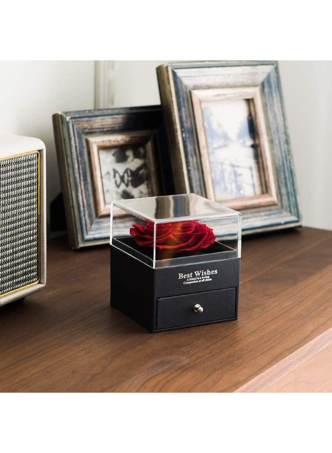 Eternal Rose Gift Box Handmade Fresh Preserved Rose Gift for Her on Birthday Mother's Day (Red)  - Image 5