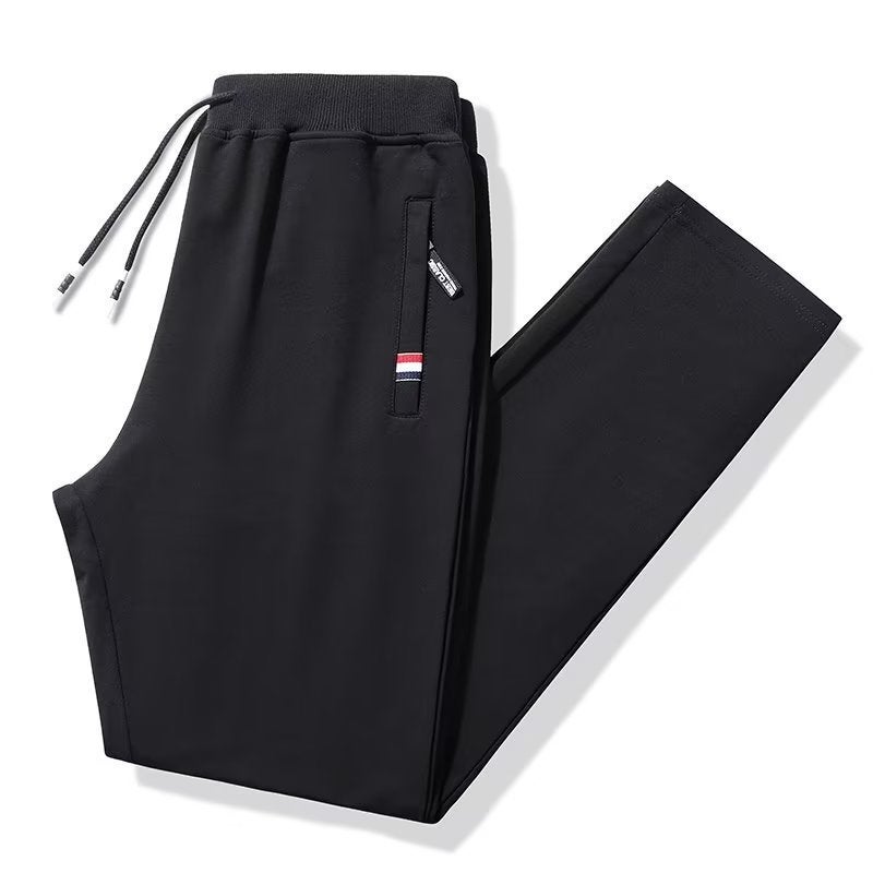Winter Sports Pants Boys Teenagers Solid Color Sweatpants fleece-lined Thickened Junior High School Students Casual All-match Foot Pants Trendy toe gray  - Image 3