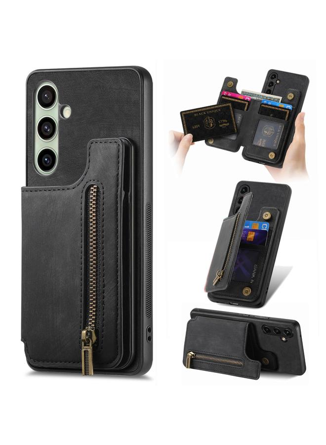 اس-توب جراب خلفي بسحاب من الجلد بتصميم كلاسيكي لهاتف Samsung Galaxy A56 5G - Image 1