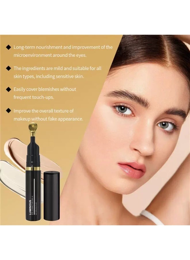 لومينوس تصحيح العين SPF 41 -مخفي للدوائر المظلمة، الخطوط الجميلة و مقاومة الانتفاخ كريم العين ترطيبي مع تريميلا مستخرج و سيراميد درجة رقيقة لحساسية البشرة رقيقة التغطية الطبيعية طويلة الأمد علاج مكافحة الشيخوخة للعيون - Image 2