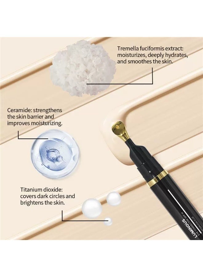 لومينوس تصحيح العين SPF 41 -مخفي للدوائر المظلمة، الخطوط الجميلة و مقاومة الانتفاخ كريم العين ترطيبي مع تريميلا مستخرج و سيراميد درجة رقيقة لحساسية البشرة رقيقة التغطية الطبيعية طويلة الأمد علاج مكافحة الشيخوخة للعيون - Image 3