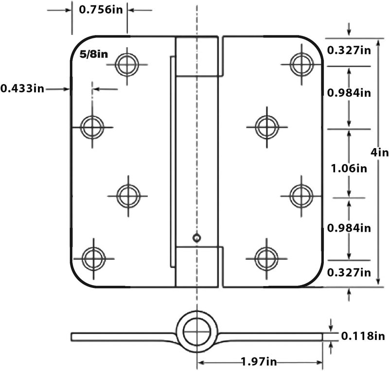 Haidms 3 Pack Self Closing Door Hinges 4 Inch Black Spring Hinge with 5/8" Radius Corner Adjustable Tension for Residential & Heavy-Duty Door Hardware - Image 4