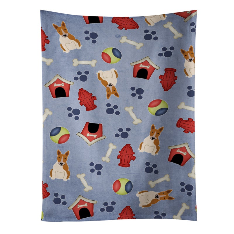 Caroline's Treasures ""Caroline's Treasures BB2748KTWL Bull Terrier Red White Kitchen Towel  25"""" x 15""""  Multicolor""