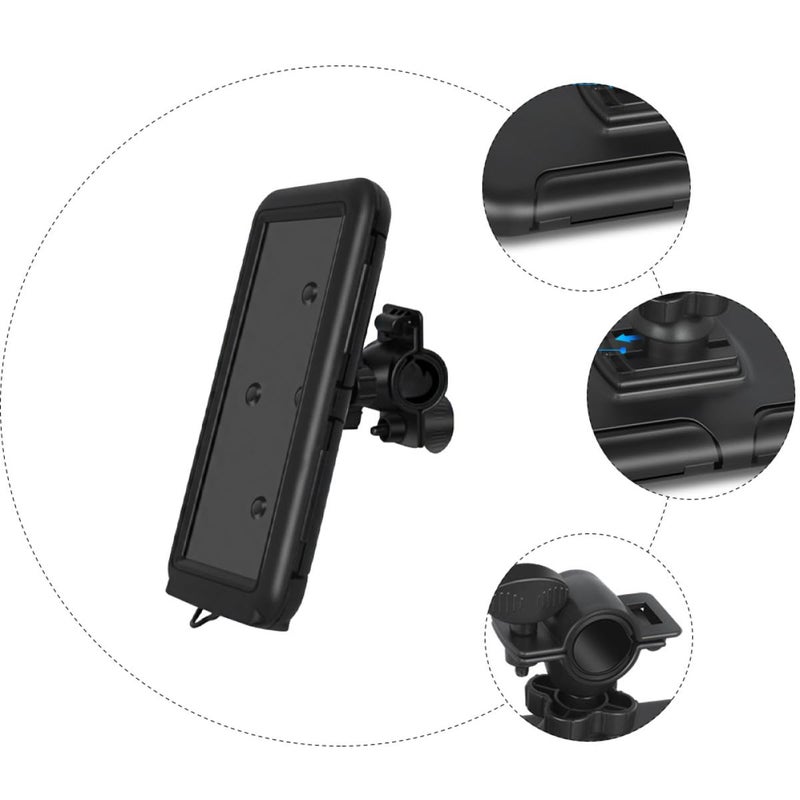 Waterproof Touchscreen Motorcycle Bike Phone Mount Holder For Cycling Handlebar Black - Image 5
