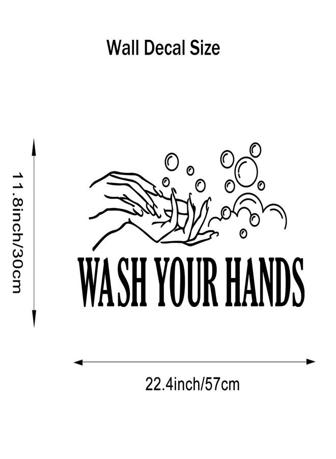 Lchen Wash Your Hands Wall Decal, Wash Bubbles Wall Sticker Removable Washroom Bathroom Decoration - Image 4