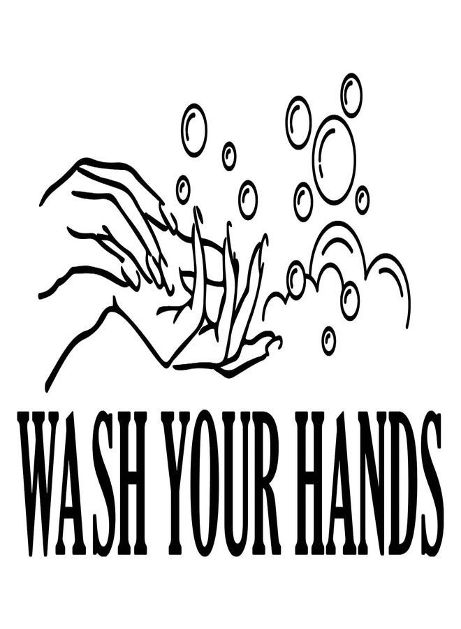 Lchen Wash Your Hands Wall Decal, Wash Bubbles Wall Sticker Removable Washroom Bathroom Decoration - Image 1