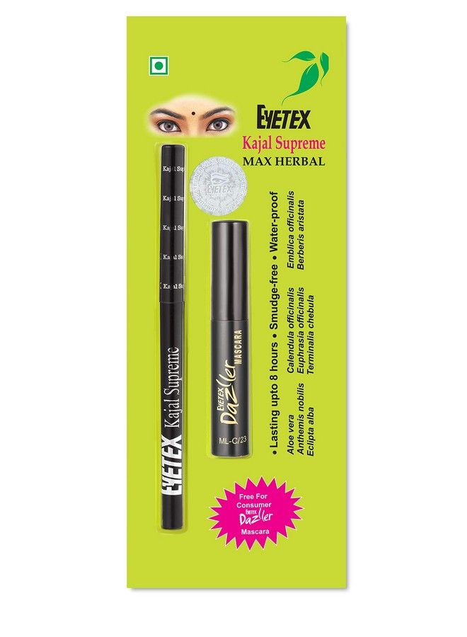 Eyetex Combo Pack: Kajal Supreme Max Herbal 0.35G + Dazller Mascara 4.1G - Image 2