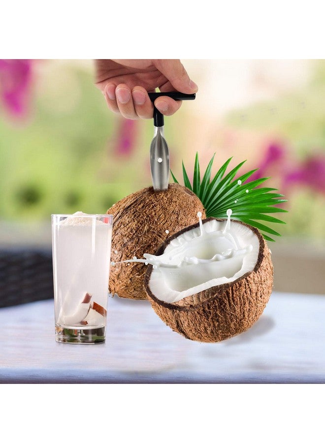Divinext Coconut Opener for Fresh Green Young Coconut Water - Works with Peeled Thai Young White Coconuts, 16 X 6 X 1.5 cm, Silver - Image 5