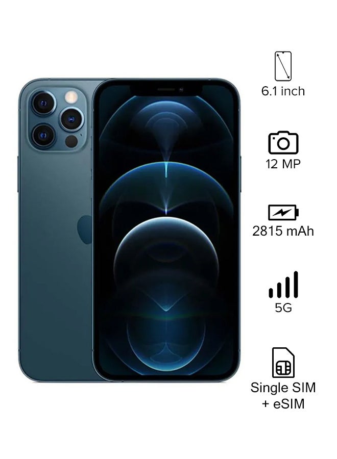 ابل  هاتف iPhone 12 Pro مزود ببرنامج Facetime وسعة 128 جيجابايت باللون الأزرق الهادئ وتقنية 5G - إصدار عالمي - Image 1