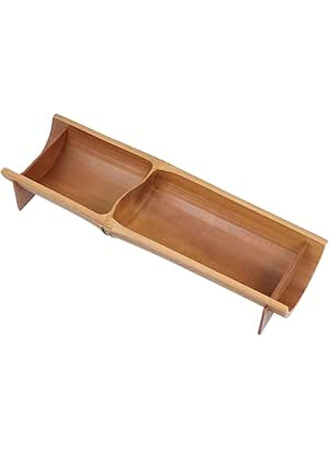 Bamboo Fruit Tray With 2 Sections For Snacks And Home Decor - Image 1