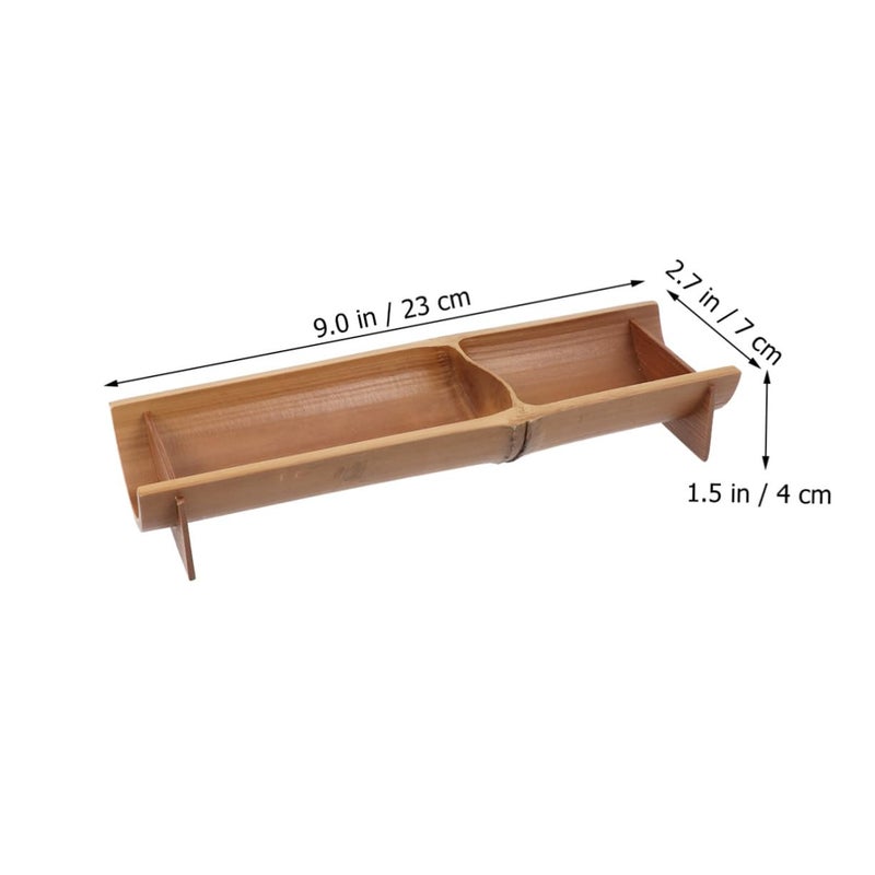 Bamboo Fruit Tray With 2 Sections For Snacks And Home Decor - Image 3