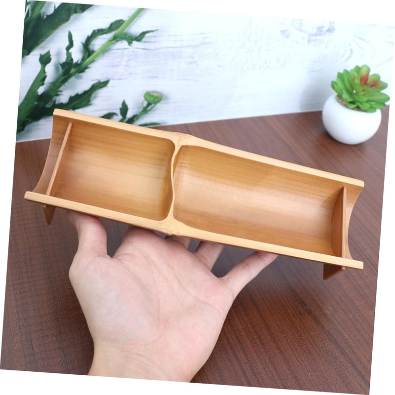 Bamboo Fruit Tray With 2 Sections For Snacks And Home Decor - Image 4