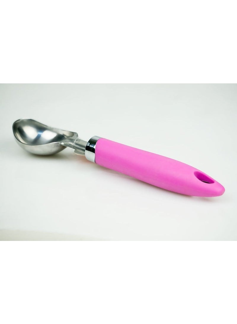 Penguen Penguin 1736 Silicone Handled Ice Cream Spoon (Ladle) Pink 