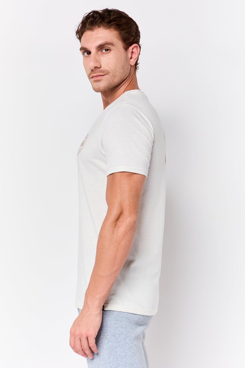 Hurley تي شيرت رياضي للرجال بأكمام قصيرة، خارجي، لون أبيض فاتح - Image 4