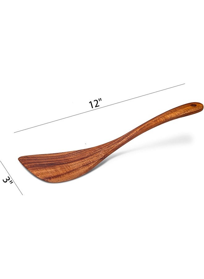 Wooden Spatula Wooden Turner Acacia Wood,Long Handle Flat Frying Spatula Handmade for Kitchen Cookware - Image 4