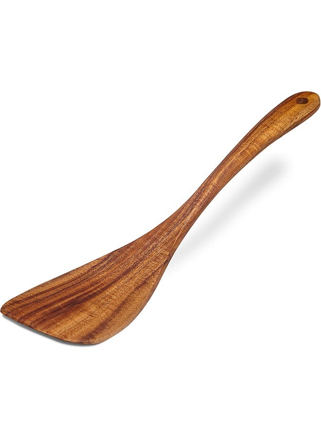 Wooden Spatula Wooden Turner Acacia Wood,Long Handle Flat Frying Spatula Handmade for Kitchen Cookware - Image 1