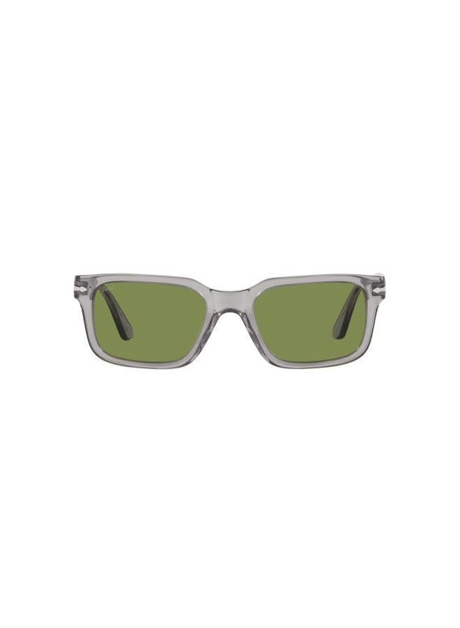 Persol PO3272S Rectangular Sunglasses, Transparent Grey/Green, 53 mm  - Image 1