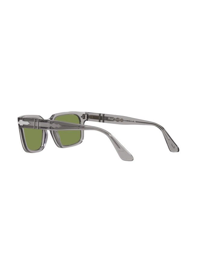 Persol PO3272S Rectangular Sunglasses, Transparent Grey/Green, 53 mm  - Image 5