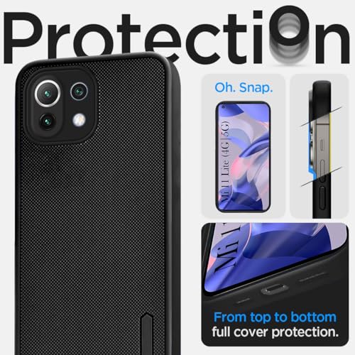 Jkobi Silicone Back Cover Case for Xiaomi Mi 11 Lite 4G | 11 Lite 5G (Textured Grip Design | Camera Protection | Slim and Light Weight | Soft Touch and Feel | Black) - Image 2