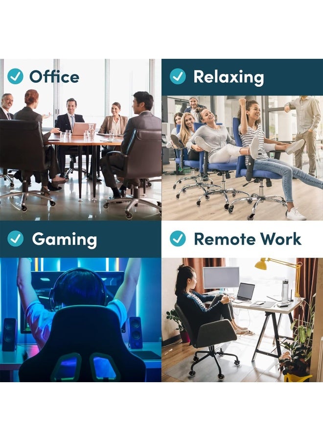 Relex Office Chair Caster Wheels Heavy Duty Chair Wheels Set of 5 for Hardwood Floors and Carpet, 3 Inch Universal Replacement Rubber Chair Casters Smooth Silent and Smooth for Computer Game Desk Chairs - Image 5