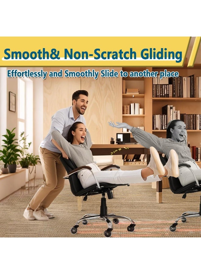 Relex Office Chair Caster Wheels Heavy Duty Chair Wheels Set of 5 for Hardwood Floors and Carpet, 3 Inch Universal Replacement Rubber Chair Casters Smooth Silent and Smooth for Computer Game Desk Chairs - Image 2