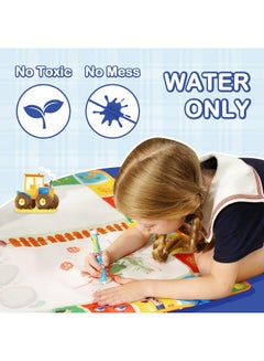 YPlus Water Doodle Mat Board Game, Painting Drawing Color Mat For Toddlers, Mess Free Magic Paint Montessori Toys For Kids Portable Activity - Theme Farm  - Image 2